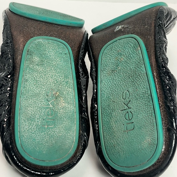 Tieks Obsidian Black Croc Patent Style Flat Ballet Shoe Womens Size 9 - Picture 9 of 16